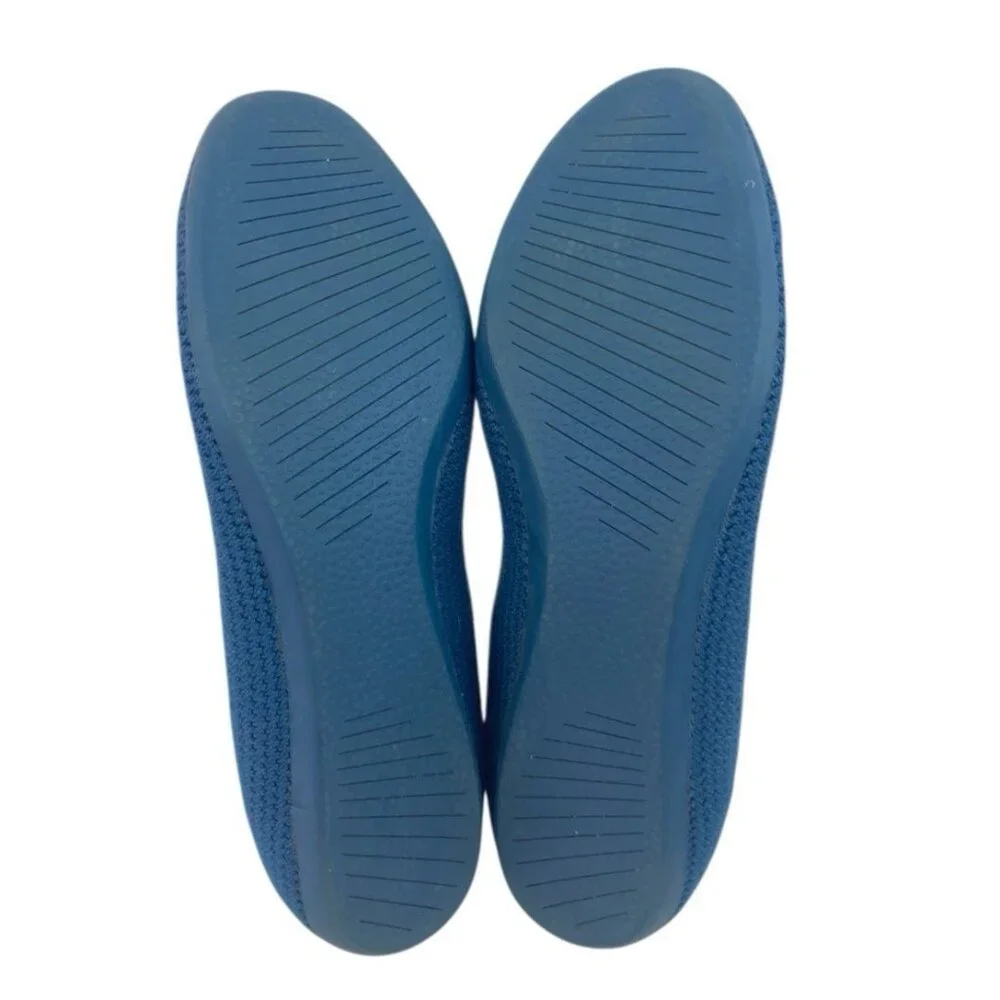 *Allbirds Tree Breezer Ballet Flat Womens Size 11 Blue Fabric Knit Slip On Shoe - Picture 9 of 10